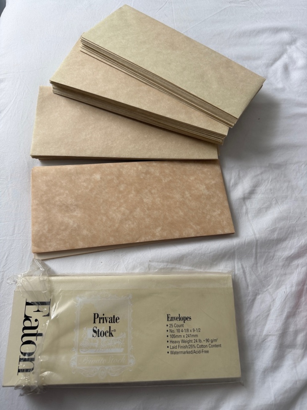 Eaton Private Stock Cream/Tan Envelopes - Pack